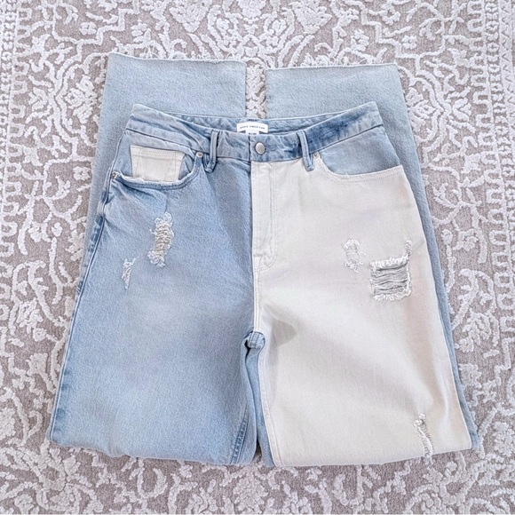 NWOT Good American Good Icon Pieced Distressed Denim - Picture 3 of 11